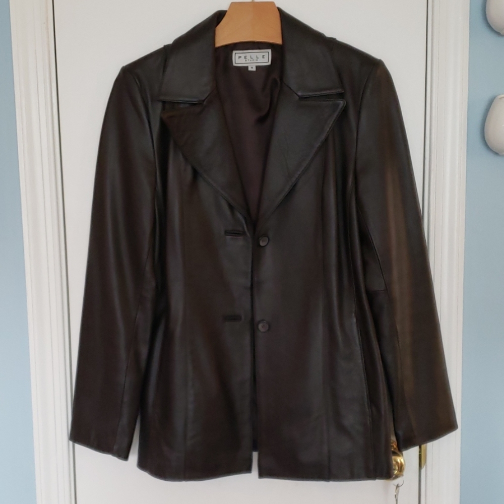 Pelle Studio Brown Leather Jacket Blazer